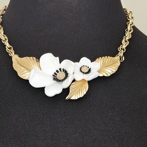 Louis Ferraud vintage Dogwood blossom statement necklace choker